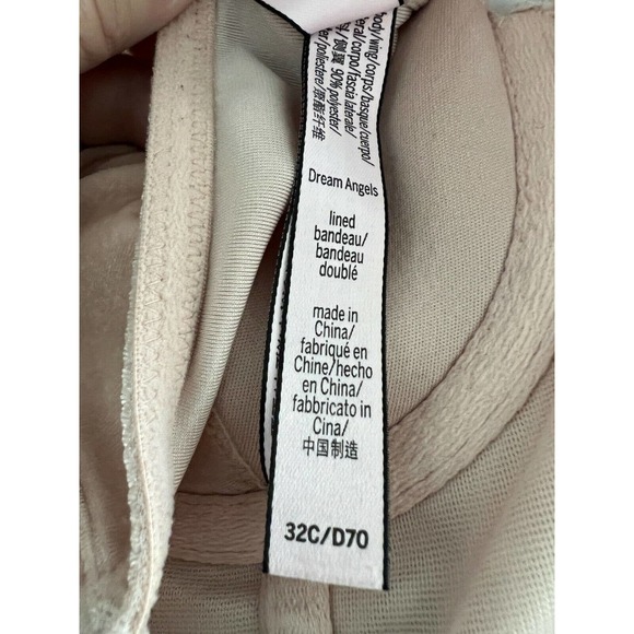 VICTORIA'S SECRET Womens Bra DREAM ANGELS Velvet Longline Beige Underwire 32C - Picture 6 of 7